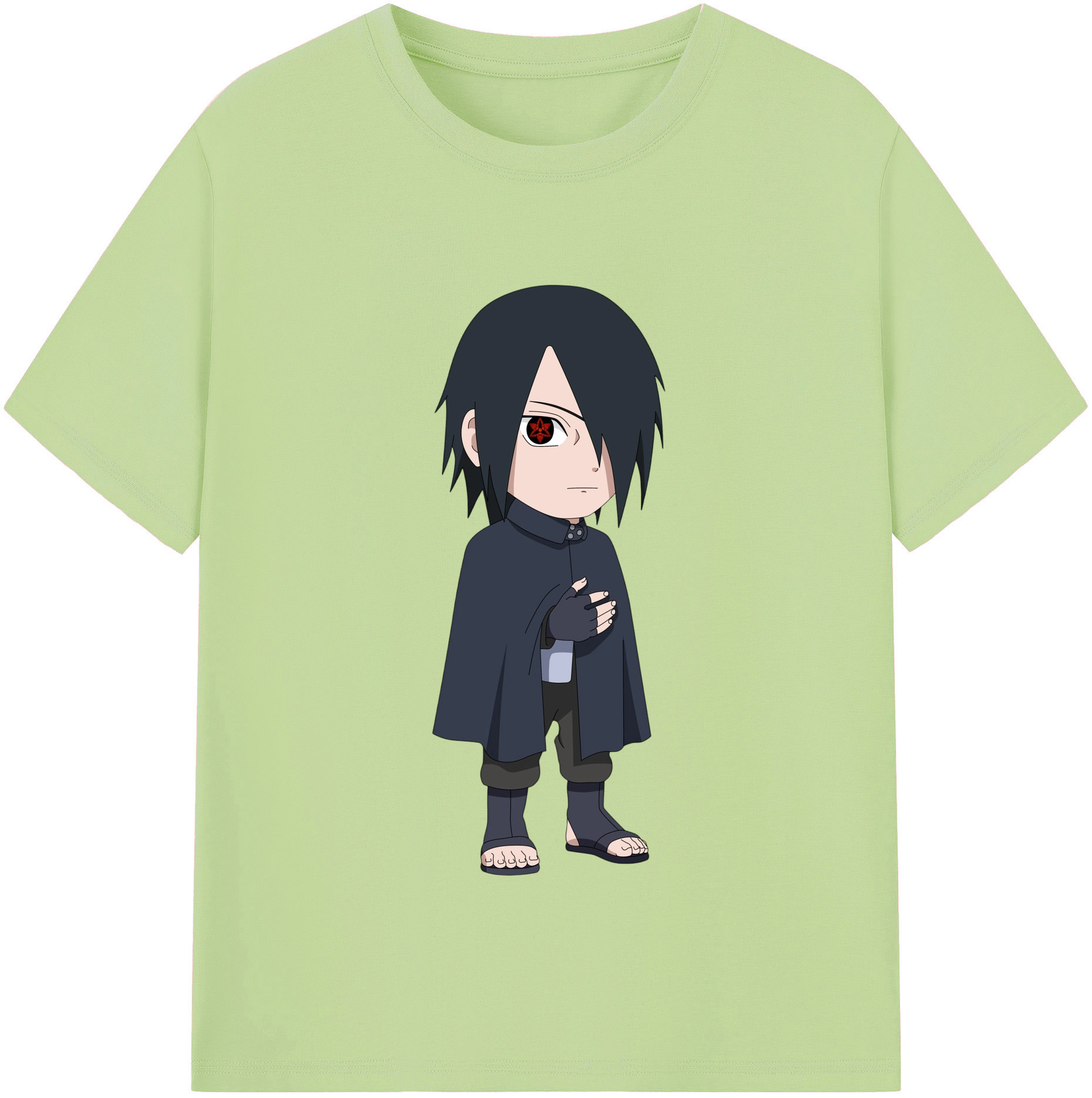 （画像用） NARUTO -ナルト- うちは サスケ Uchiha Sasuke 綿100％半袖Tシャツ（フロントプリント）